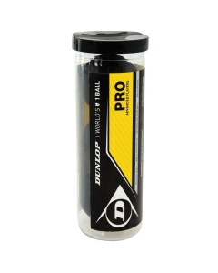 Dunlop Pro Squash Ball (double yellow dot) - 3 Ball tube